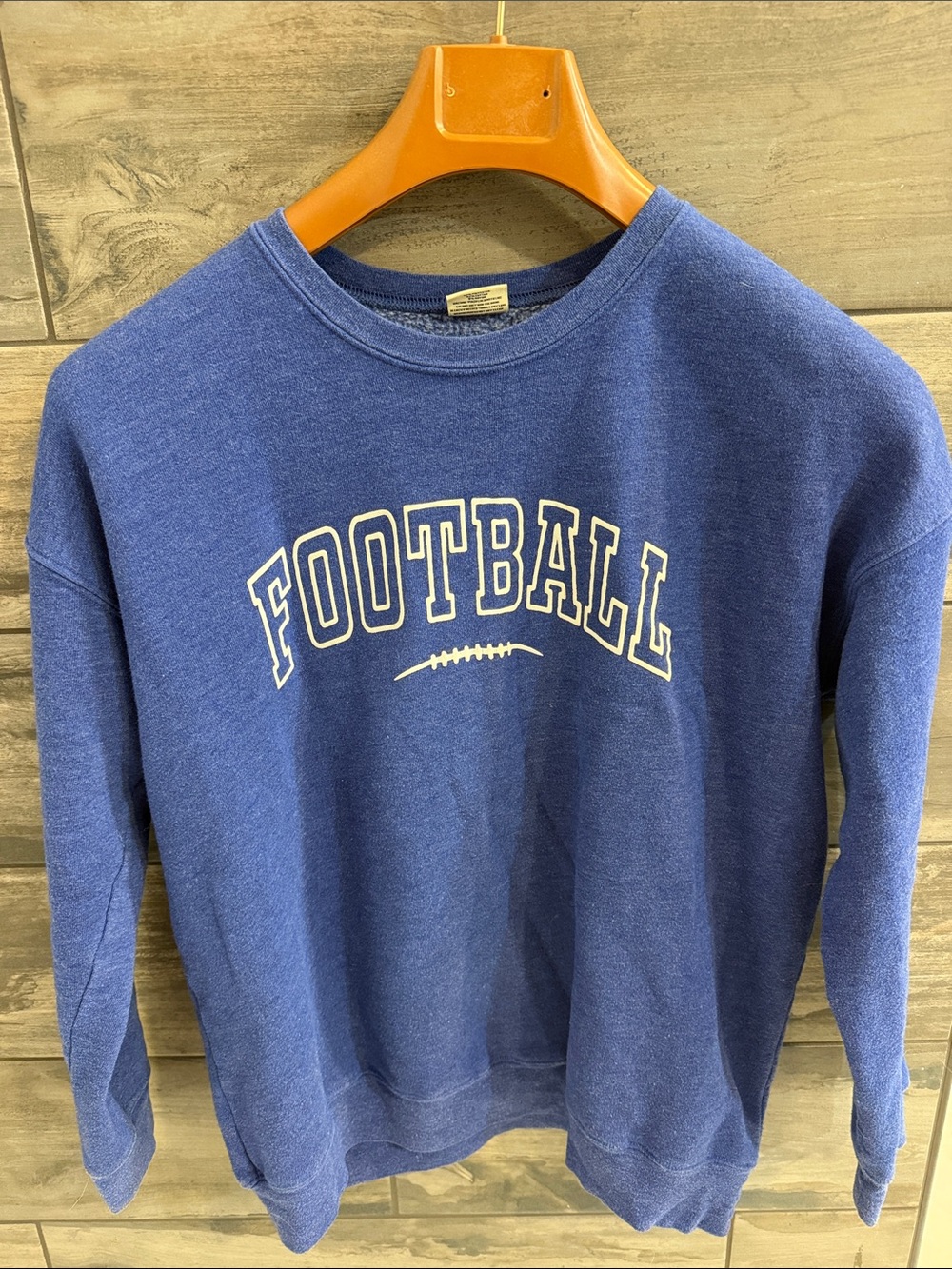 Blue Crewneck Sweatshirt with 'FOOTBALL'